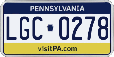PA license plate LGC0278