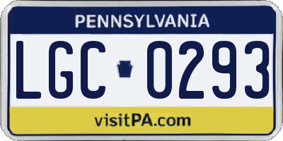 PA license plate LGC0293