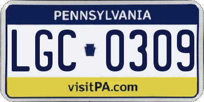 PA license plate LGC0309
