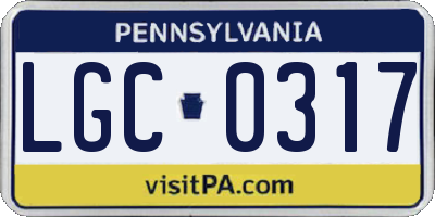 PA license plate LGC0317