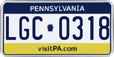 PA license plate LGC0318