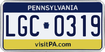 PA license plate LGC0319