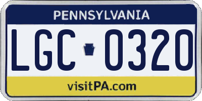 PA license plate LGC0320