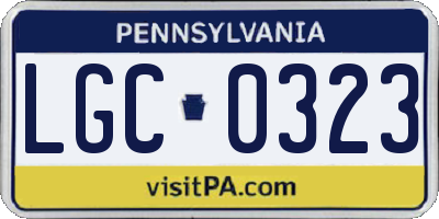 PA license plate LGC0323