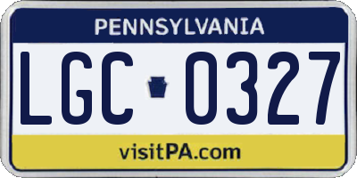PA license plate LGC0327