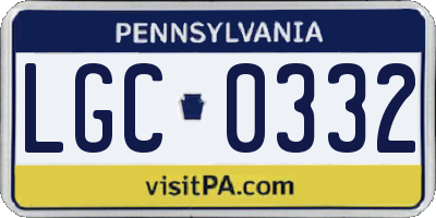 PA license plate LGC0332