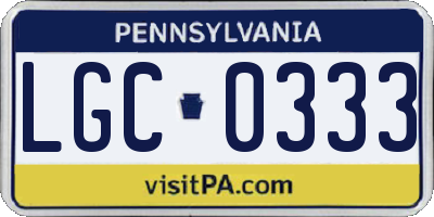 PA license plate LGC0333
