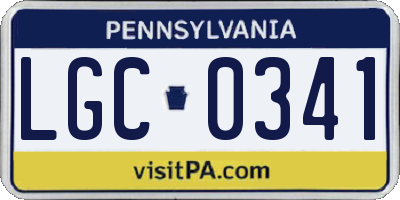 PA license plate LGC0341