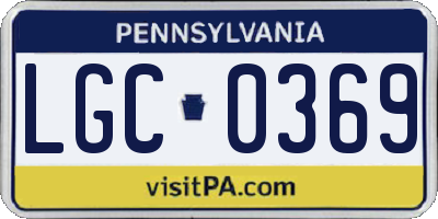 PA license plate LGC0369