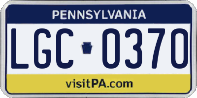PA license plate LGC0370