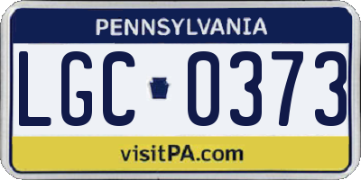 PA license plate LGC0373
