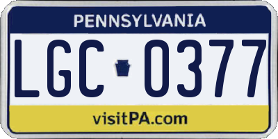 PA license plate LGC0377