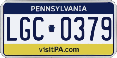 PA license plate LGC0379