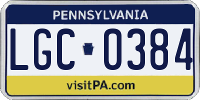 PA license plate LGC0384