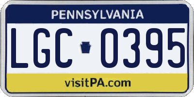 PA license plate LGC0395
