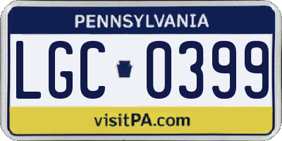 PA license plate LGC0399