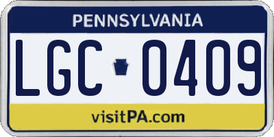 PA license plate LGC0409