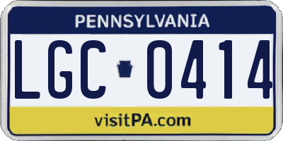 PA license plate LGC0414