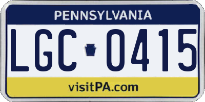 PA license plate LGC0415