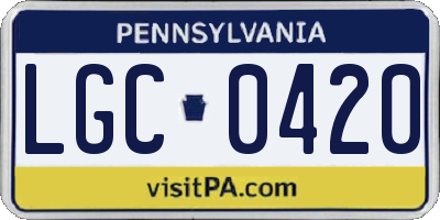 PA license plate LGC0420
