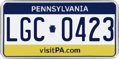 PA license plate LGC0423