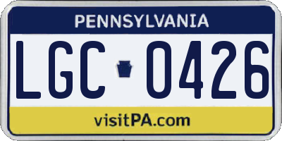 PA license plate LGC0426