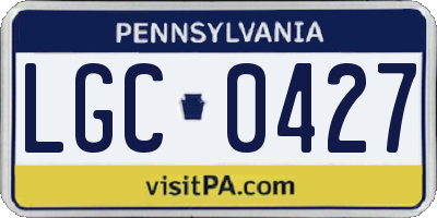 PA license plate LGC0427