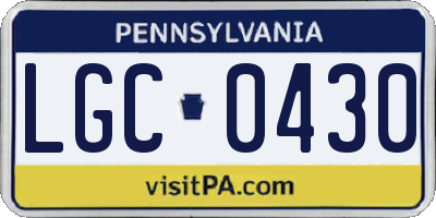 PA license plate LGC0430