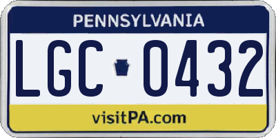 PA license plate LGC0432