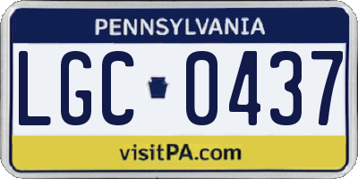 PA license plate LGC0437