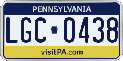PA license plate LGC0438