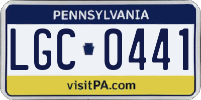 PA license plate LGC0441