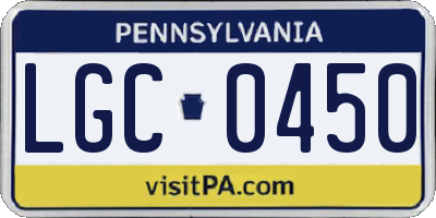 PA license plate LGC0450