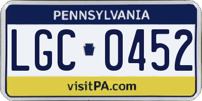 PA license plate LGC0452