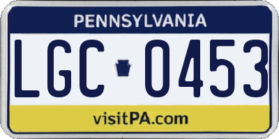 PA license plate LGC0453
