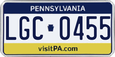 PA license plate LGC0455