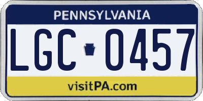 PA license plate LGC0457
