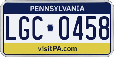 PA license plate LGC0458