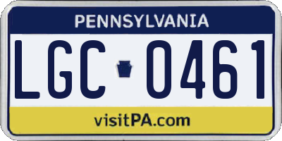 PA license plate LGC0461