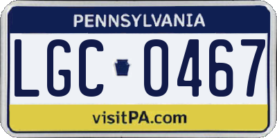 PA license plate LGC0467
