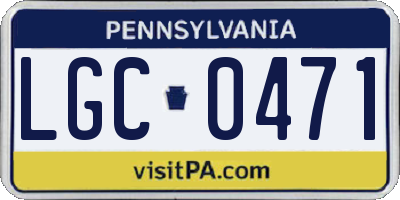 PA license plate LGC0471