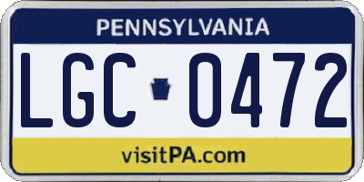 PA license plate LGC0472