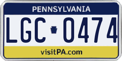 PA license plate LGC0474