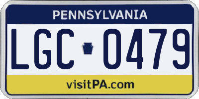 PA license plate LGC0479