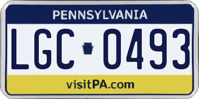 PA license plate LGC0493