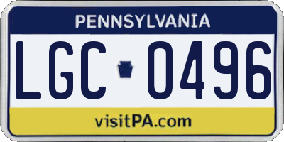 PA license plate LGC0496