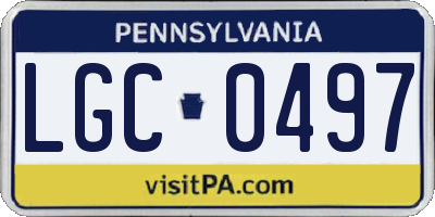 PA license plate LGC0497