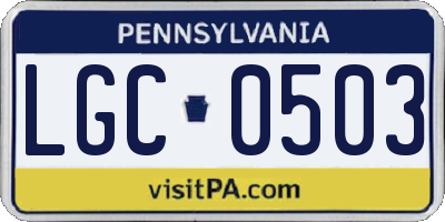 PA license plate LGC0503