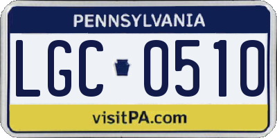 PA license plate LGC0510