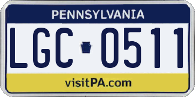 PA license plate LGC0511